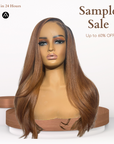 22" Straight Chestnut Auburn Lace Closure Wig