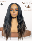 18" Kinky Straight Dark Ombre Lace Closure Wig