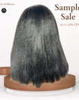 14" Kinky Straight Natural Black Lace Closure Wig