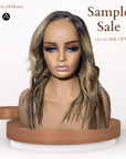 12" Straight Custom Rooted Caramel Lace Closure Wig