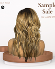 12" Straight Custom Rooted Caramel Lace Closure Wig