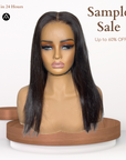 12" Straight Brown Highlight Lace Closure Wig
