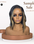 10" Straight Face Framing Ash Highlight Lace Closure Wig