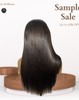 18" Straight Brown Highlight Lace Frontal Wig
