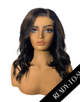 14" Chesnut Brown Highlights HD Lace Closure Wig 1