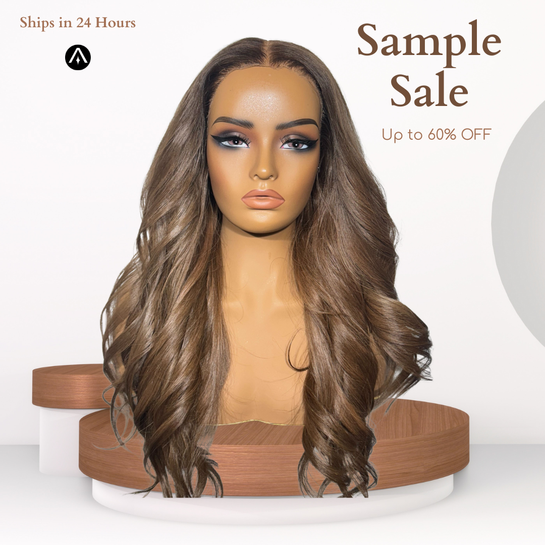 18" Straight Ash Brown HD Lace Frontal Wig