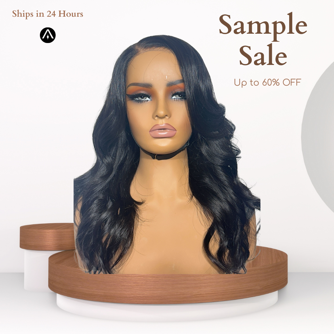 14" Straight Natural Black Lace Closure Wig