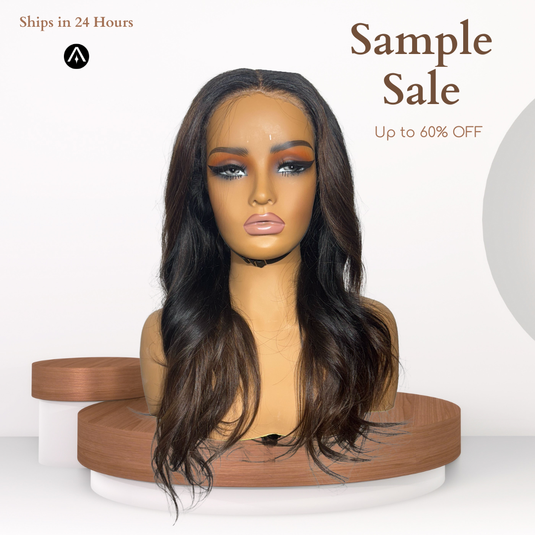 18" Straight Almond Highlight Lace Frontal Wig