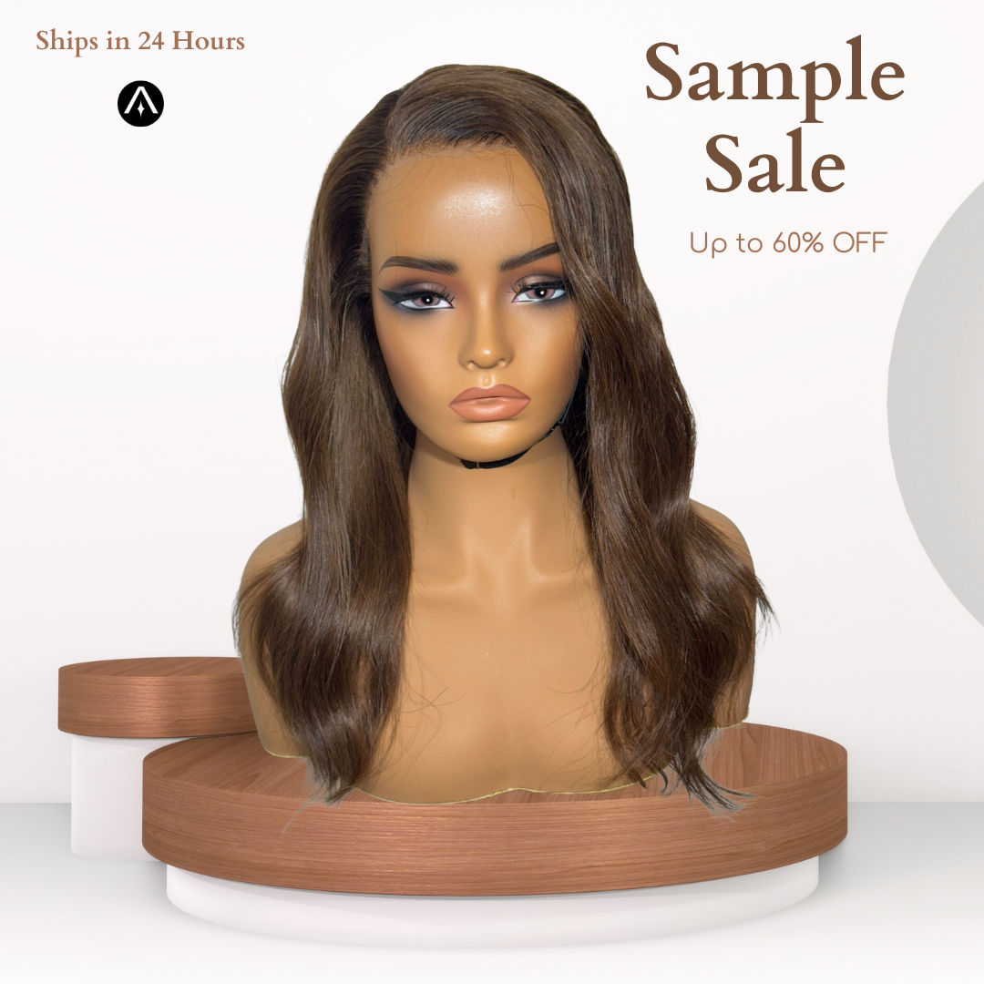 14" Straight Ash Brown Lace Frontal Wig