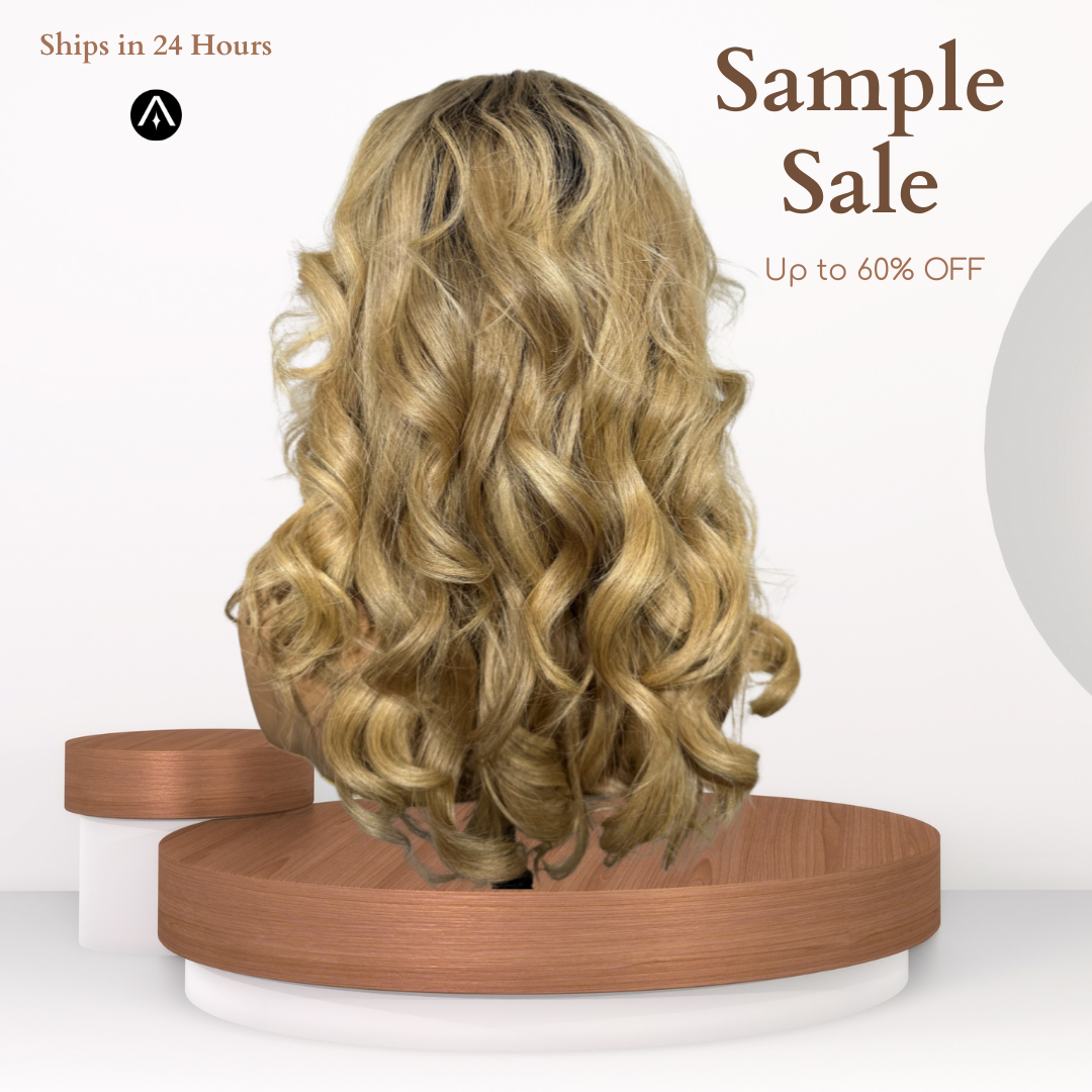 16" Straight Warm Rooted Blonde HD Lace Closure Wig