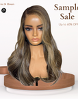 20" Straight Chestnut Brown Ash Blonde Lace Closure Wig