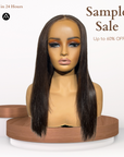 18" Straight Brown Highlight Lace Frontal Wig