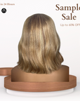 10" Straight Lowlight Blonde Lace Closure Wig [Bangs]