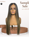 24" Straight Ash Brown Beige Blonde Lace Closure Wig