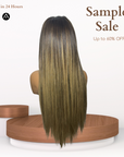 24" Straight Ash Brown Beige Blonde Lace Closure Wig
