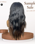 18" Kinky Straight Dark Ombre Lace Closure Wig