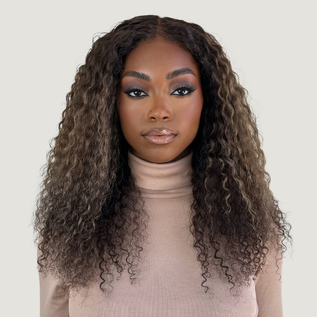 Natural Black Loose Curly HD Lace Wigs