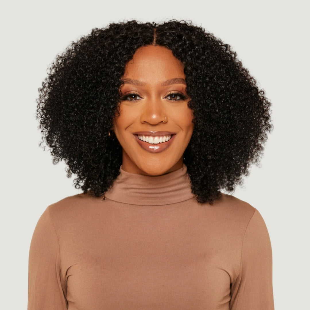 Natural Black Kinky Curly HD Lace Wigs