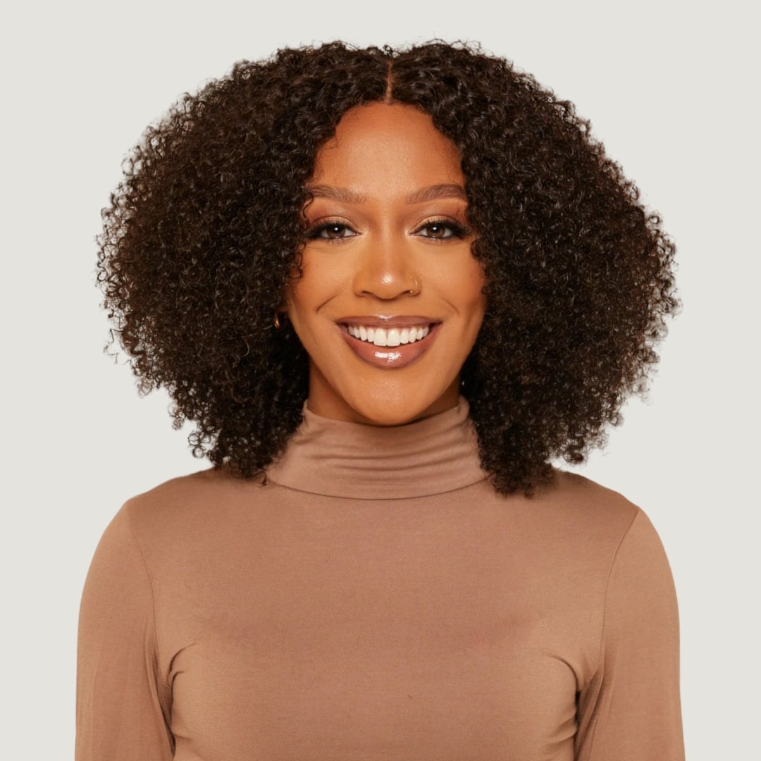 Natural Black Kinky Curly HD Lace Wigs