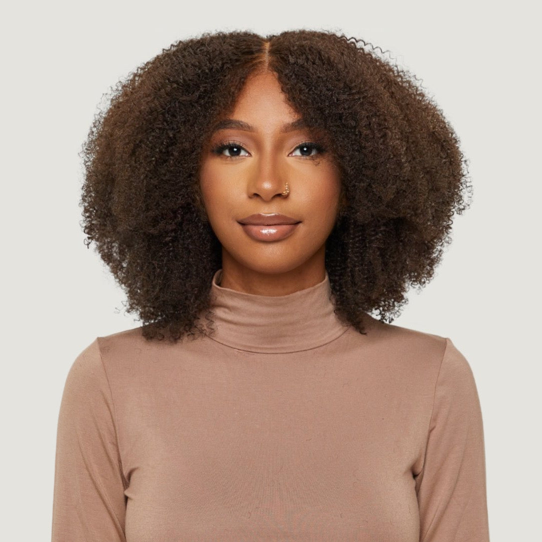 Natural Black Afro Kinky Curly HD Lace Wigs