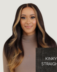 Chocolate Brown Kinky Straight HD Lace Wigs