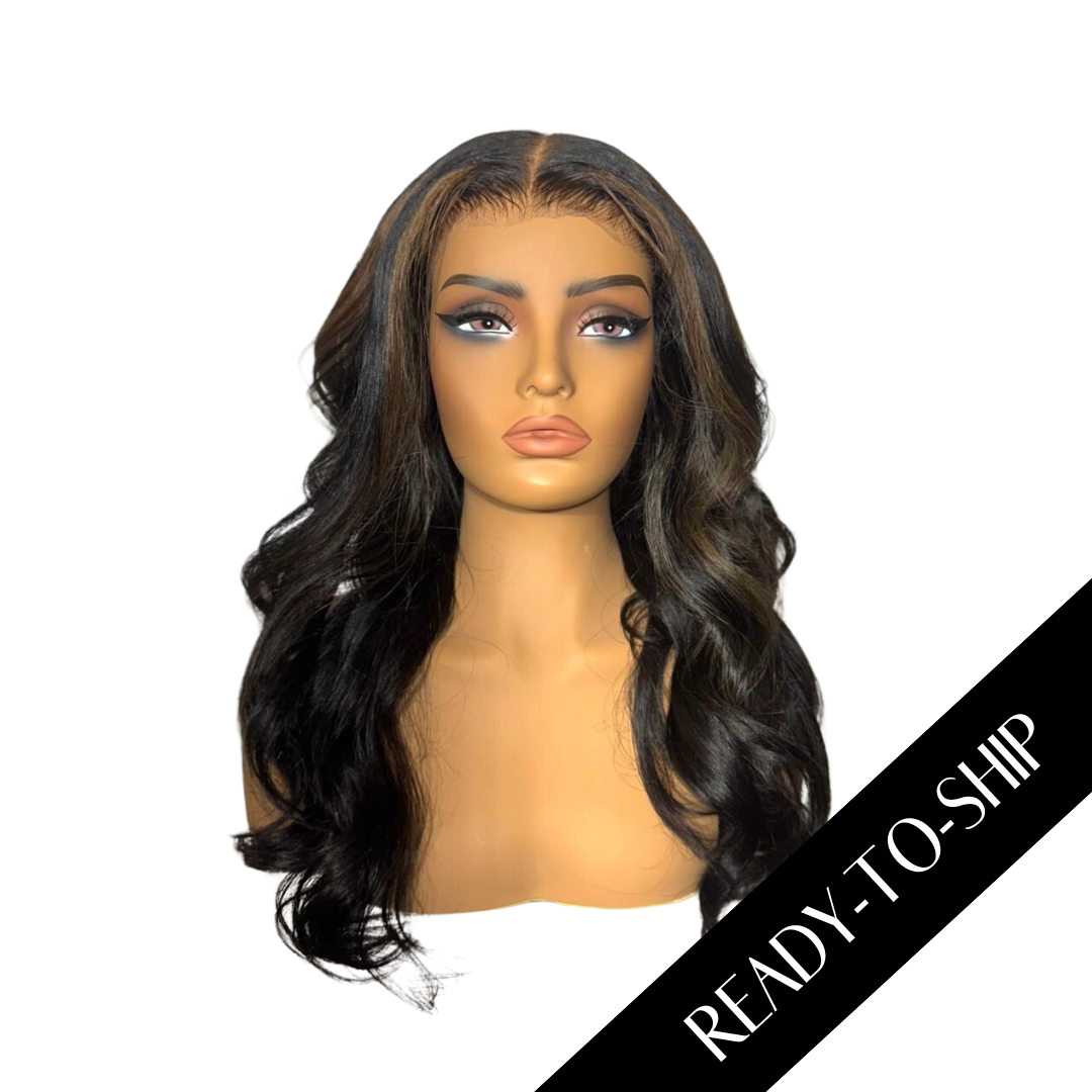 20" Chesnut Brown Highlights HD Lace Frontal Wig