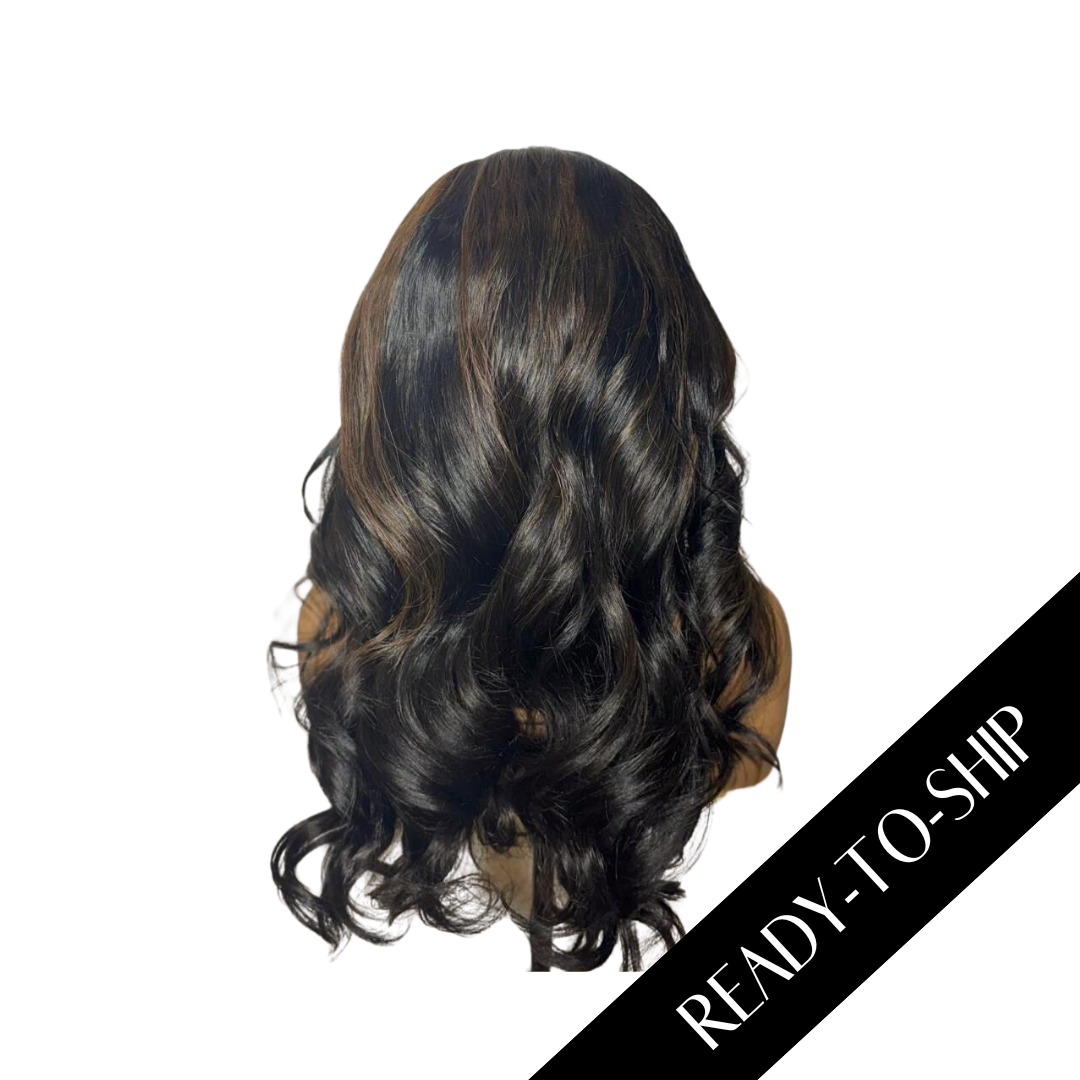 20" Chesnut Brown Highlights HD Lace Frontal Wig