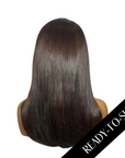 16" Straight Layered Chocolate Brown HD Lace Closure Wig
